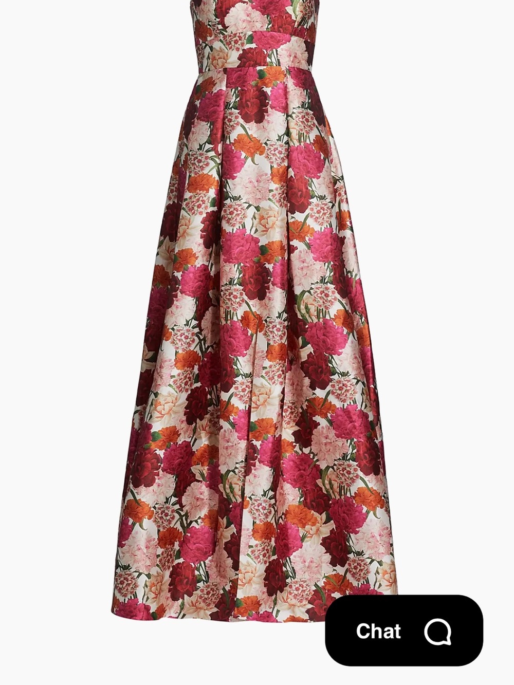 Sachin + Babi Strapless Floral Ball Gown in Fuchsia, Burgundy and Orange